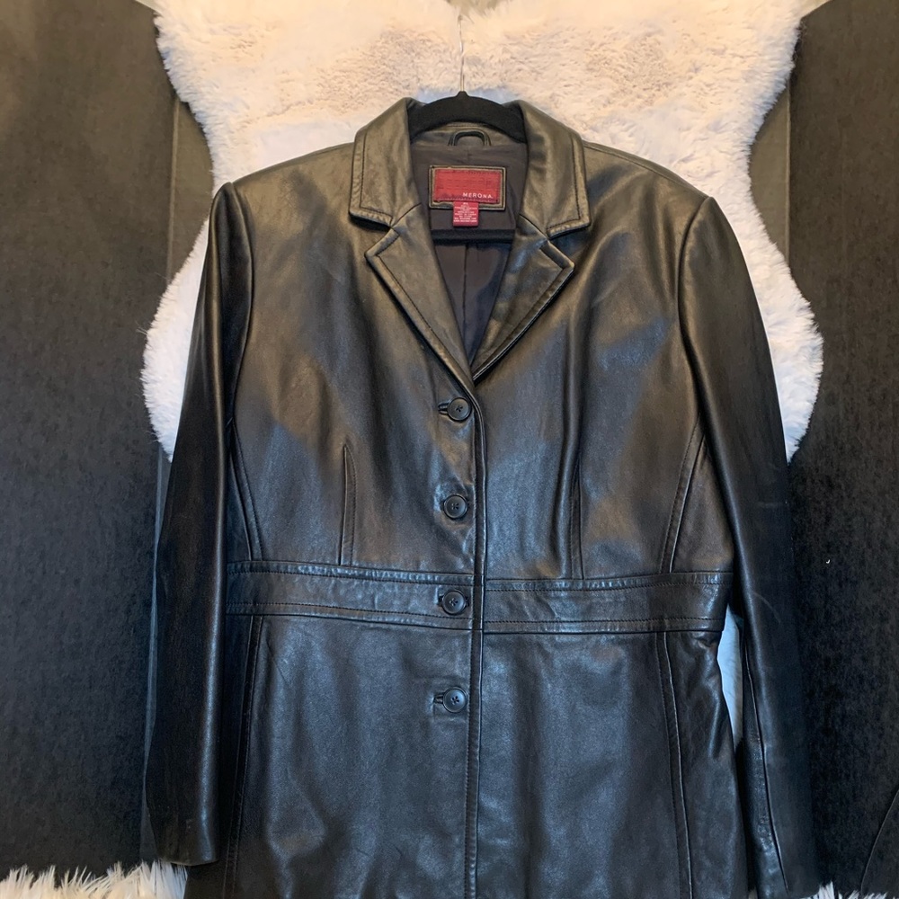 Merona Women’s Soft Black Leather Jacket Size XL